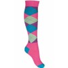 HKM Karo Happy Socks Pink Turquoise Checked S