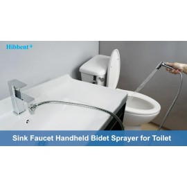 Hibbent Toilet Shattaf Adapter Hose Bidet Spray Stainless Steel Handheld Shower Head