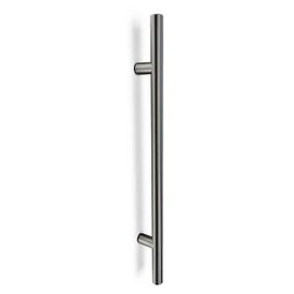 oppali Brushed Stainless Steel 304 Entrance Door Pull Handle | Handle Diameter 25mm | Round T-Bar | 30cm Total Length