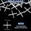 sourcing map 600Pcs Tile Spacers, 1.5mm 1/16" Thick Cross Shape