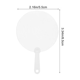 DIYEAH 12pcs Blank Sublimation Fans Plastic Round Handheld Fans Pocket Fans for Summer Decorations Dancing Performance Prop Wall Ornaments DIY Crafts 8.5cm