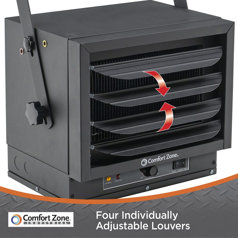 Comfort Zone Hard-Wired Ceiling Mount Garage Electric Space Heater, Fan-Forced,