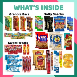 Men's Hearty Snack Box - Ultimate Man Care Package ( 50 piece Snack Pack ) Jerky, Nuts, Chips and Pretzels Variety Pack - The Care Crate Co.