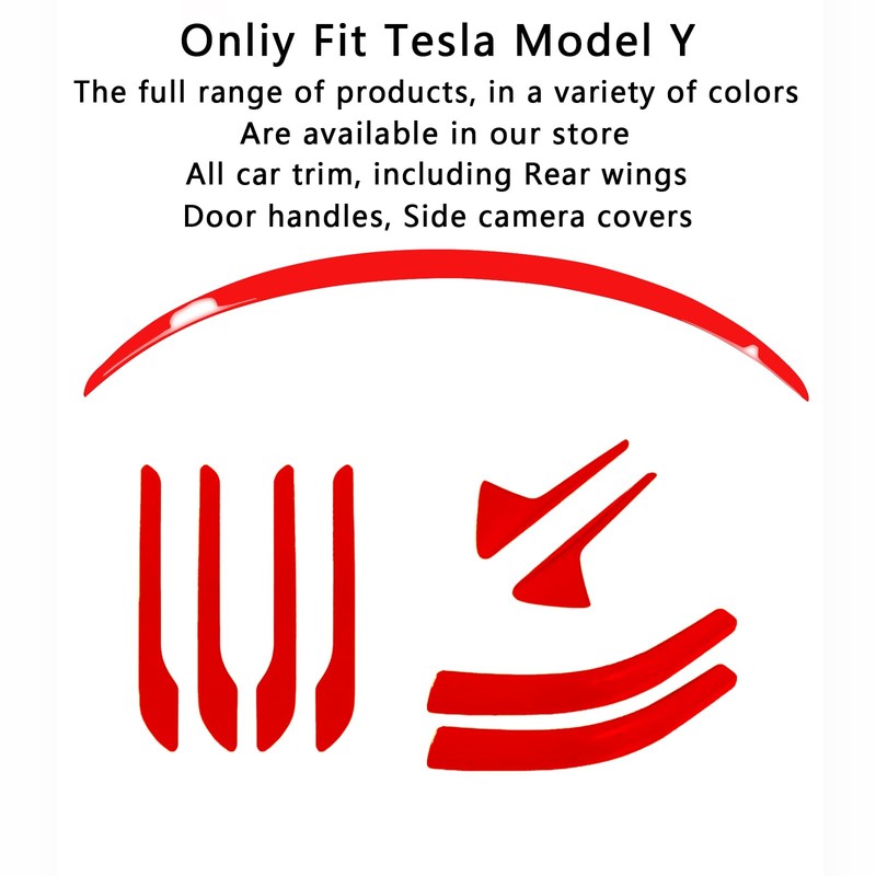 YJMOTOR Fit Ttesl Model Y Side Mirror Trim Strip Compatible