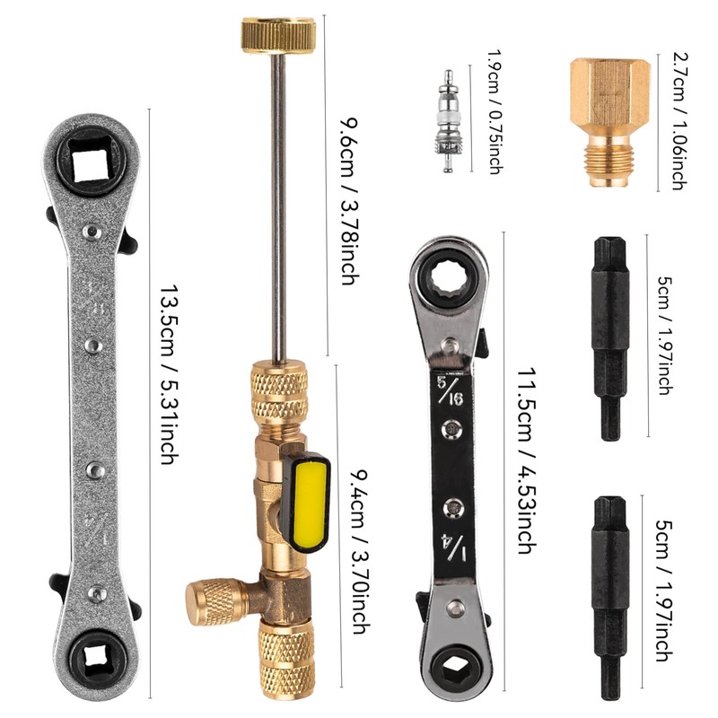 jiouxip Valve Core Remover Installer Tool and HVAC Service Wrench
