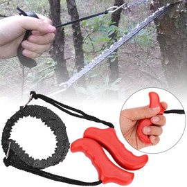Handkettensäge, 1m/39,4 Zoll Tragbare Hand Kettensäge Taschenkettensäge Drahtsäge Campingsäge Seilsäge mit Ergonomischem Griff Lange Kette Handsäge Notfall Freien Survival Baumsäge Für Camping Jagd
