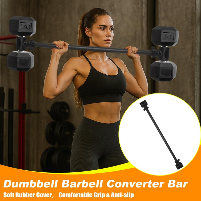Dumbbell Barbell Converter Bar, Adjustable Weight Dumbbell to Barbell Converter,