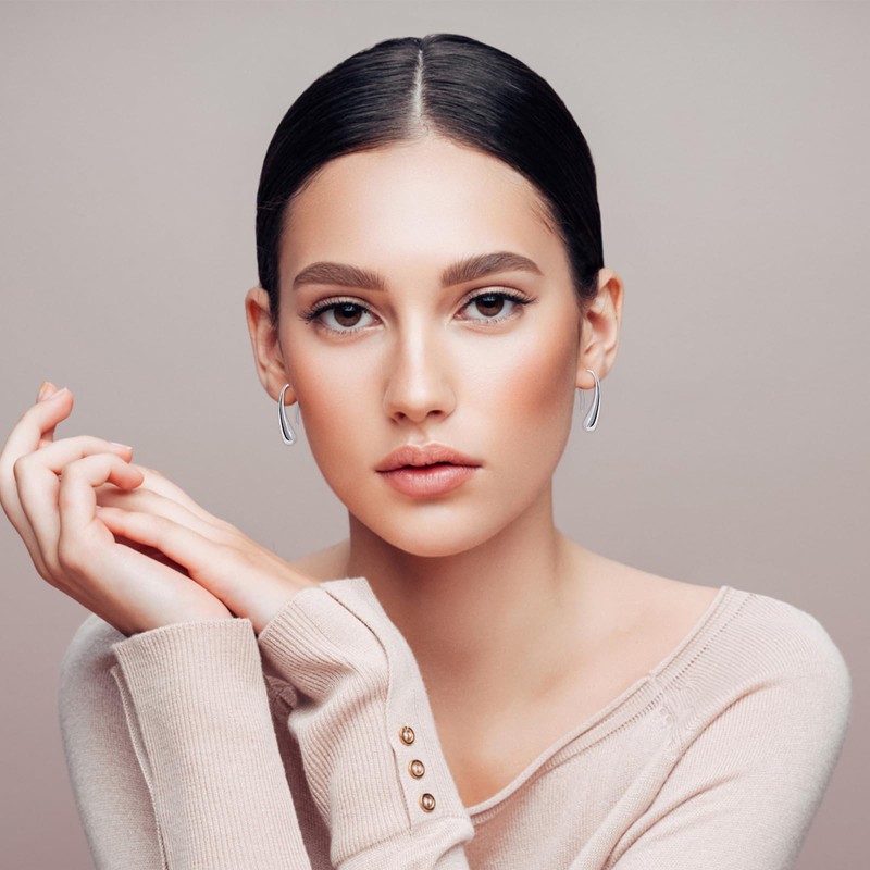 Silber Teardrop Pull Through Ohrringe Silber Ohrringe Drop Dangle Ohrringe