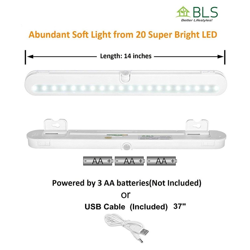 BLS T01L LED Closet Light Super Bright 20 LED Under