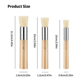 CLKE 3Pieces Wooden Stencil Brushes, Dome Shaped Paint Brushes, Art Painting Bristle Brushes, Natural Bristle Paint Brushes for Acrylic Painting, Oil Painting, Watercolor Painting(3 Sizes)