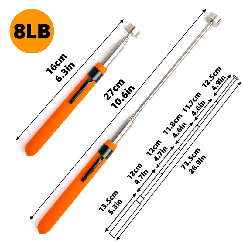 Telescoping Magnet Pickup Tool Set 4 Pack Extendable Telescopic Design