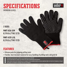 Weber 6535 Premium Gloves, L/XL, x Large, Large/X-Large (Pack of 1), Black