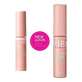 Ruby Kisses Brillo De Labios Butter Bomb Gloss, Brillo De Labios No Pegajoso, Vitamina E, Maquillaje Natural Nude - 7.8 Ml (0.26 Onzas Líquidas Estado