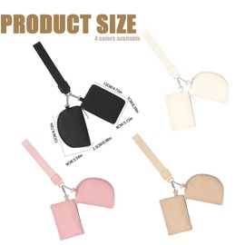 CAVLA Women's Dual Pouch Zip Wristlet Wallet,Portable Coin Purse & Coin Pocket,Mini Wallet Detachable Card Holder Package for Women Detachable Dual Pouch (Pink)