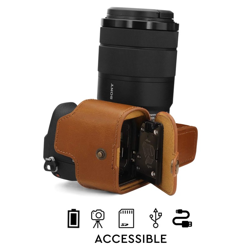 MegaGear MG1809 Ever Ready Leather Camera Half Case Compatible with