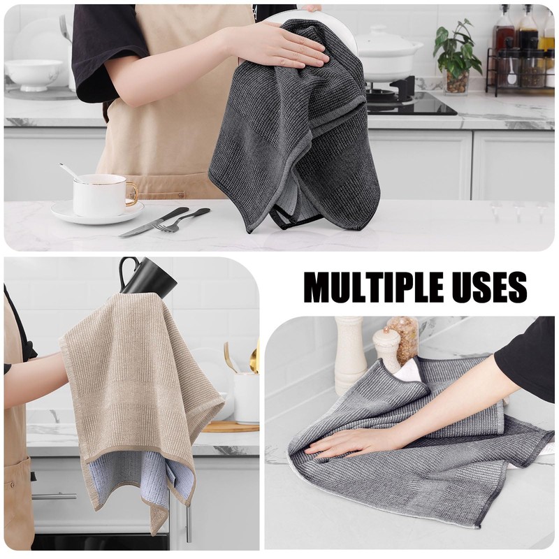 smiry Premium Kitchen Towels(18"x 28", 6 Pack), Large Cotton Dish