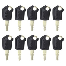 10PCS Ignition Starter Keys 5P8500, Compatible with Caterpillar Equipment: Backhoes, Skid Steers, Loaders, Graders, Excavators, Dozers, and Haul Trucks