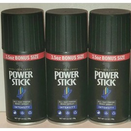 LOT OF 3 CANS Power Stick "Intensity" Deodorant Body Spray 3.5 OZ - BRAND NEW