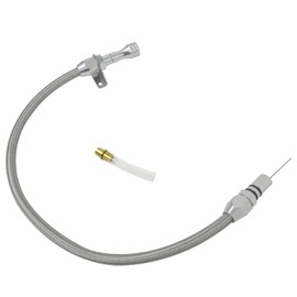 GRABOTE Stainless Flexible Dipstick for G M TH400 TH350 Turbo Transmission SBC BBC for Chevy Firewall Mount