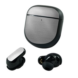 MightySkins Glossy Glitter Skin Compatible with Bose QuietComfort Earbuds II (2022) - Cold Steel | Protective, Durable High-Gloss Glitter Finish | Easy to Apply and Change Styles | Made in The USA