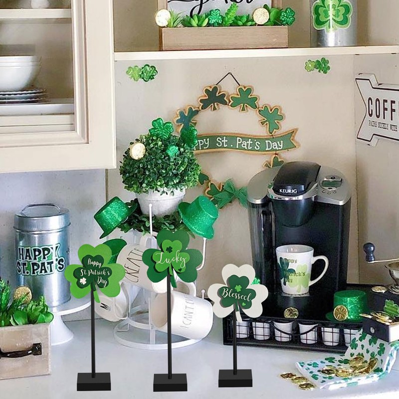 Happy St. Patrick's Day Blessed Lucky Irish Wood Sign Decor