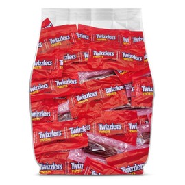Twizzlers Strawberry Licorice Candy - 95 Strawberry Twizzlers Individually Wrapped Fun Size Candy - Bulk Individually Wrapped Candy - 95 Pieces