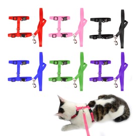 6 Pack Adjustable Cat Leash Harness Leash,Bunny Harness Leash for Pet Safety Walking Running Jogging,HarnessLeash for Bunny cat Puppy Kitten Ferret and Other Small Pet Animals