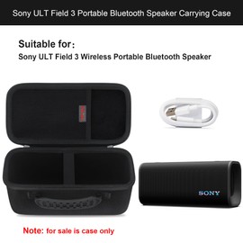 Elonbo Carrying Case ​for Sony ULT Field 3 Wireless Portable Bluetooth Speaker, ULT Field 3 Speaker Travel Protective Bag Storage Cover, Extra Mesh Pocket Fits Charging Cable, Black