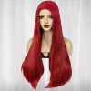 ANOGOL Peluca Larga, Natural Y Lacia Color Rojo