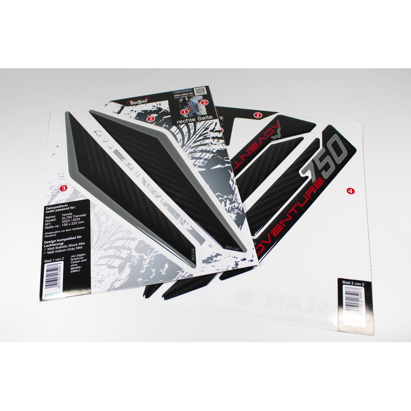 Tankpad Decor Compatible with Honda 750 Transalp Black Grey X550902VA