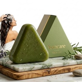 Yoracare Hair Soap – Korean Scalp Revival Bar, Shampoo Bar for Healthy Hair Growth, Anti-Hair Loss, Natural Triangular, Gentle, Moisturising, Oil Control & Anti-Dandruff, Unisex