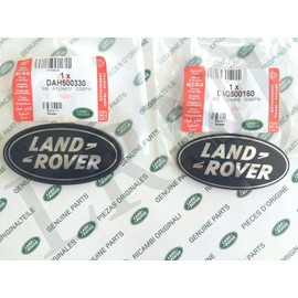 Land Rover About Oval Badges Black ON Silver -New Genuine Parts DAG500160 + DAH500330