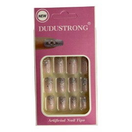 Atila Uñas Postizas Press On Adheribles 12 Tips Glitter Colores