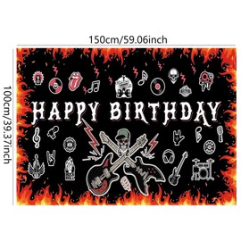 Rockmusik Hintergrund, Musik Party Dekoration, Rockmusik Fotohintergrund, Vinyl Hintergrund, Musik Geburtstagsparty Dekorationsbedarf(1.5x1m)