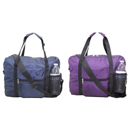 Boardingblue 2-PC 18" Duffel Bag Free Personal Item Under Seat Bag for AA, Spirit, Frontier Airlines (Purple & Navy)