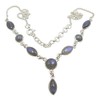 SilverStarJewel Collar de plata maciza 925 labradorita natural tcw 4,8