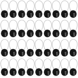 Therwen 36 Pcs Combination Lock 3 Digit Gym Waterproof Padlock Resettable Bag Luggage Gate Combination Lock Outdoor for School Fence Travel Toolbox Storage, Black