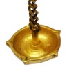 Purpledip Peacock Oil Lamp: Hanging 5-Diya Deepam (11577)