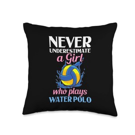Water Polo Ball Player Cap Goal Game Throw Pillow
