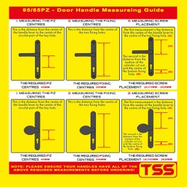 TSS UPVC Door Handle Pair Set with Offset Lever and Pad, 95/65mm PZ Centres (Internal = 95mm / External 65mm), Sprung, 200mm Screw to Screw, Backplate 250mm x 34mm (Polished Brass)