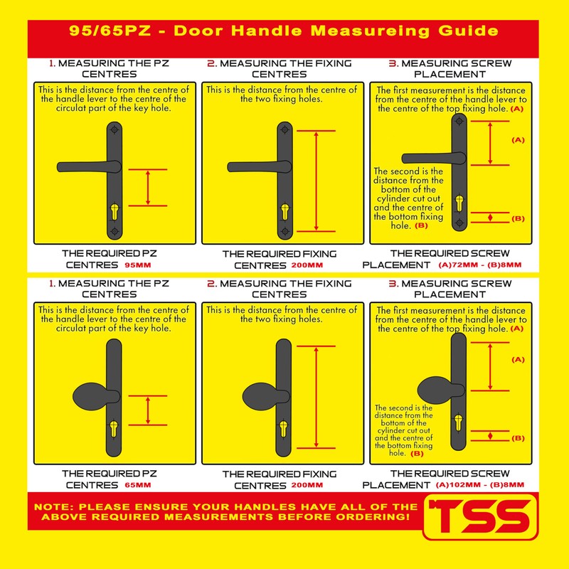TSS UPVC Door Handle Pair Set with Offset Lever and