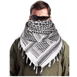 Large Shemagh 100% Cotton Men & Women Scarf Military Tactical Arab Desert Keffiyeh Head Neck 43x43 Inches Mask All Ages