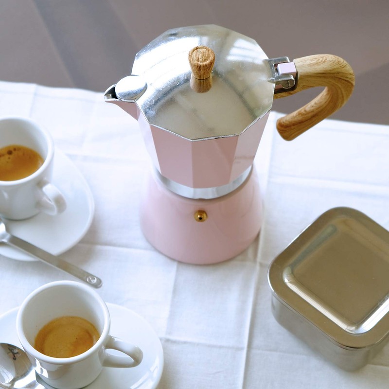 Gary Valenti VEZ006/IND/GREEN Venezia-Coffee Maker pink, 3 Tassen Espresso, Aluminium