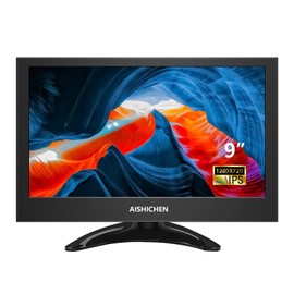 9 Inch Small Monitor, Raspberry Pi Monitor Built-in Speakers, Mini Monitor 1280 x 720, HDMI Monitor 60 Hz 3ms IPS Screen Display Security Monitor for Raspi CCTV Camera Car HDMI VGA Input Metal Shell