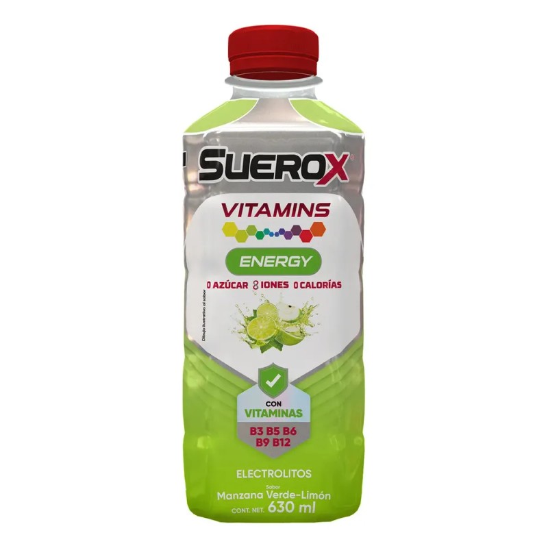 Pack x12 Suerox Vitamins Hidratante Manzana Verde-limón 630ml