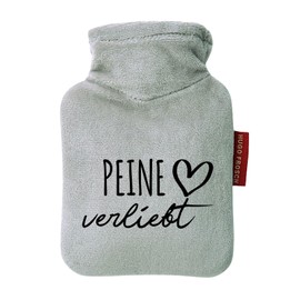 Huuraa Taschenwärmer Peine verliebt Geschenk 0,2 Liter Grey Mini Veloursbezug Peine Geschenkidee