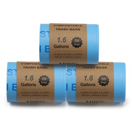 Airthereal Compostable Trash Bags, Kitchen Food Scrap Waste Compostable Trash Bags for R500 Revive Electric Kitchen Composter, OK Compost Home and TUV Certified (1.6 Gallon, 150 Count, Blue)