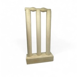 CRICKET-GIFTS Mini Cricket Stumps and Bails Set Customizable Wooden Cricket Display with Base. Trophies, Memorabilia & Special Events 21cm x 10cm x 4cm Unvarnished