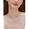 KristLand 925 Sterling Silver Gold-Plated Necklace Silver Opal Necklaces for