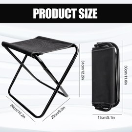 Encuryna Folding Stool, Camping Stool, Portable Foldable Camping Chair, Outdoor Stool, Folding Camping Stool, Folding Stool for Travel, Barbecue, Camping, Concerts, Fishing, Hiking